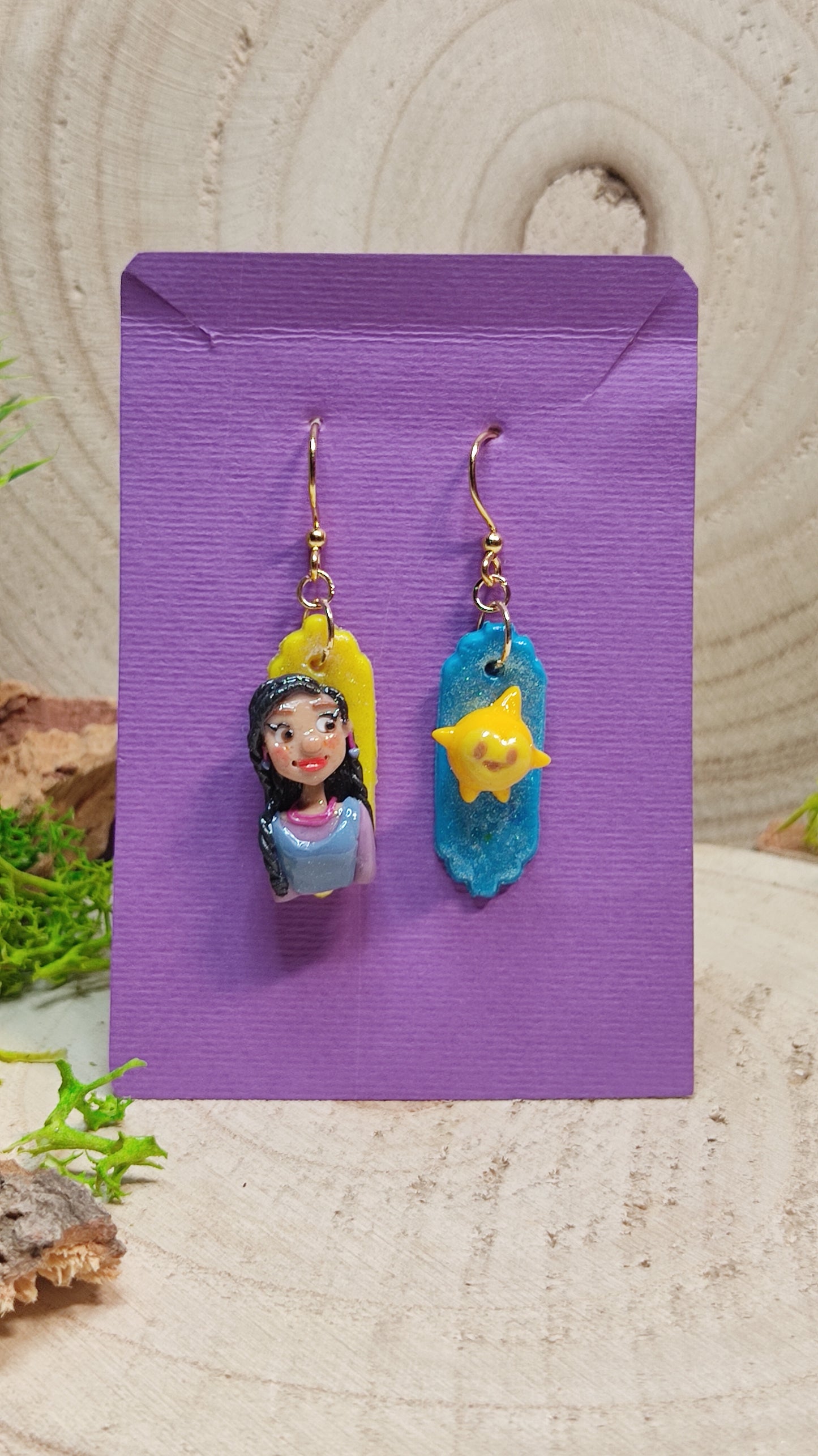 Handmade earrings Wish inspired -Clay-