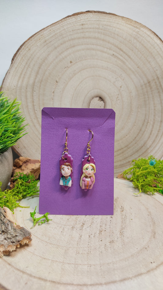 Handmade Rapunzel earrings -Clay-