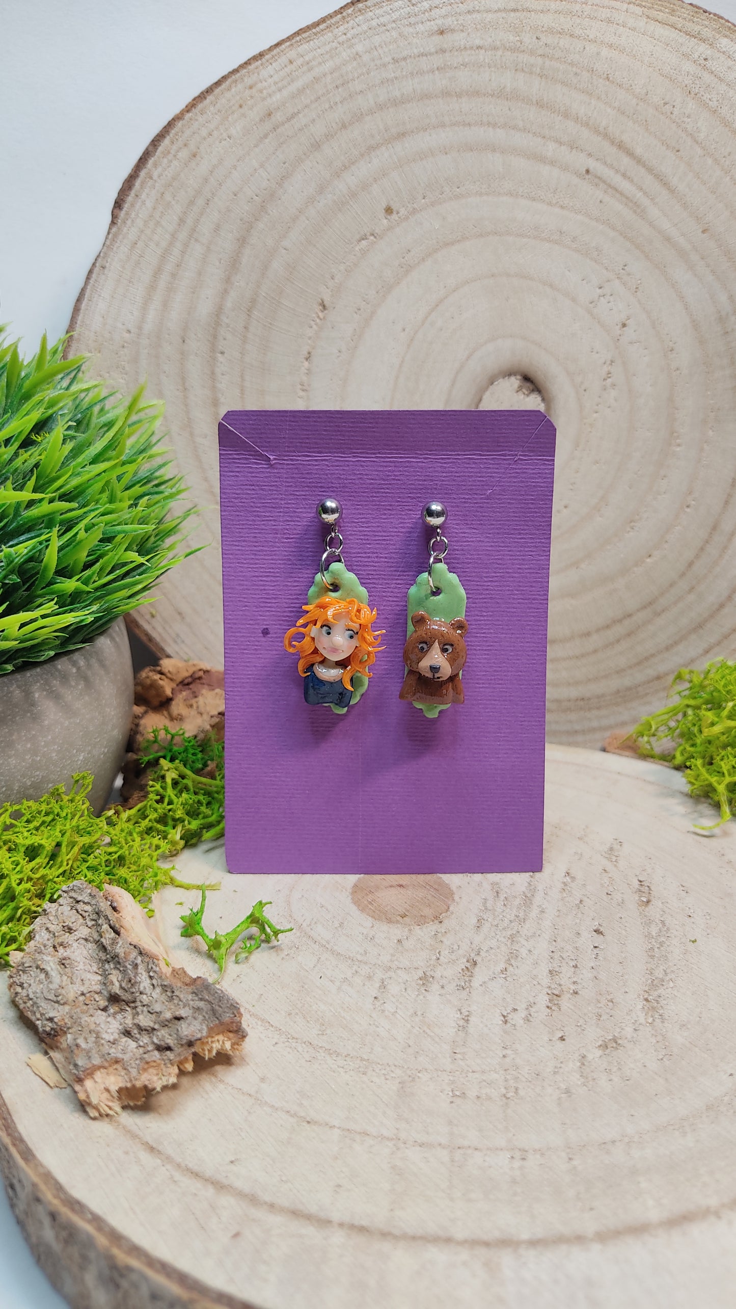 Handmade the brave earrings -Clay-